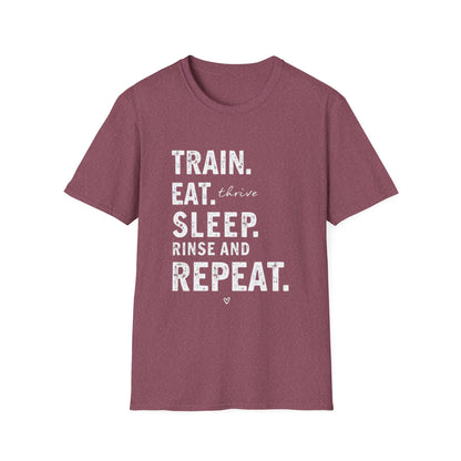 Train Eat Sleep Repeat T-Shirt, Fitness Apparel, Gym Wear, Motivational Shirt, Casual Unisex Tee - Psychonaut Swag