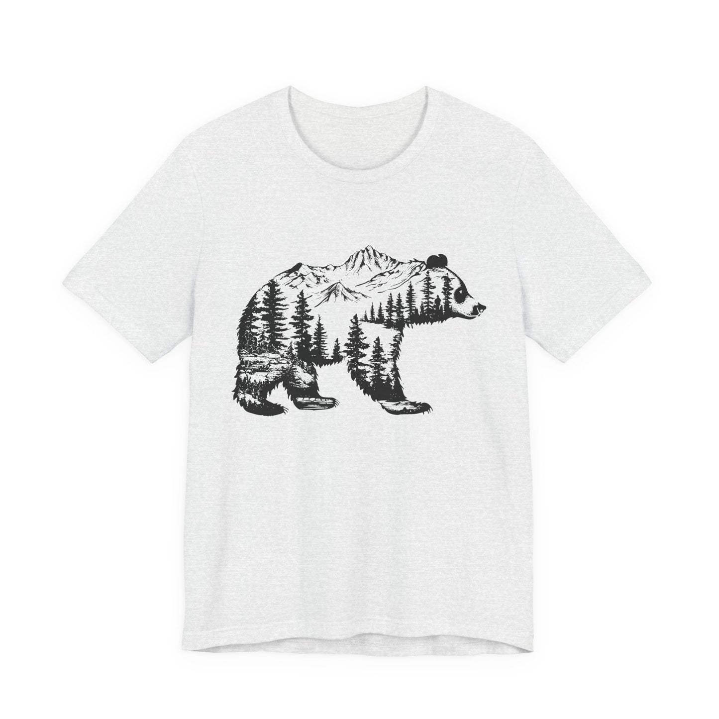 Mountain Bear Graphic Tee — Forest Silhouette Nature T-Shirt