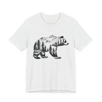Mountain Bear Graphic Tee — Forest Silhouette Nature T-Shirt
