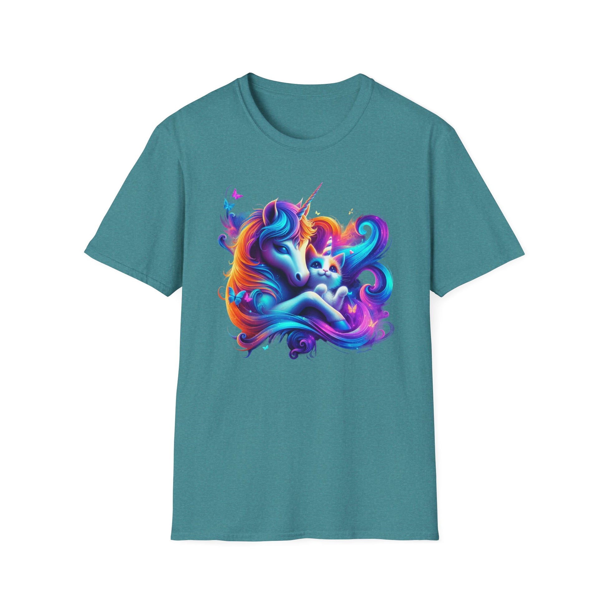 Unicorn with Caticorn Unisex T-Shirt - Magic of Unicorns hugging the Caticorns - Psychonaut Swag