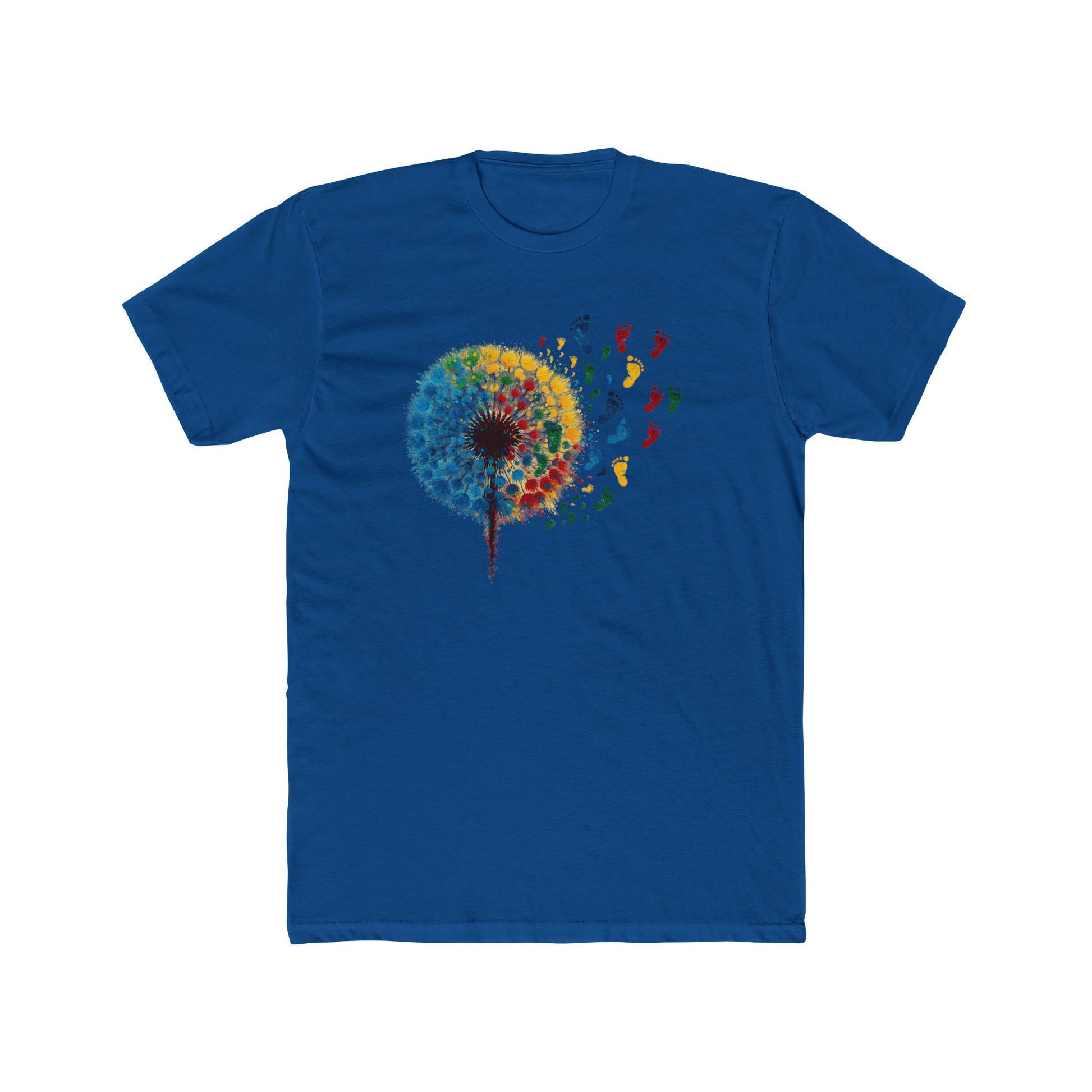 Colorful Dandelion Unisex Cotton Crew Tee, Gift for Nature Lovers, Casual Wear, Art T-Shirt, Eco-Friendly Fashion, Summer Style - Psychonaut Swag