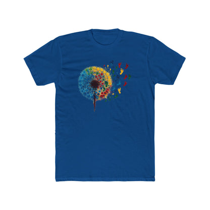 Colorful Dandelion Unisex Cotton Crew Tee, Gift for Nature Lovers, Casual Wear, Art T-Shirt, Eco-Friendly Fashion, Summer Style - Psychonaut Swag