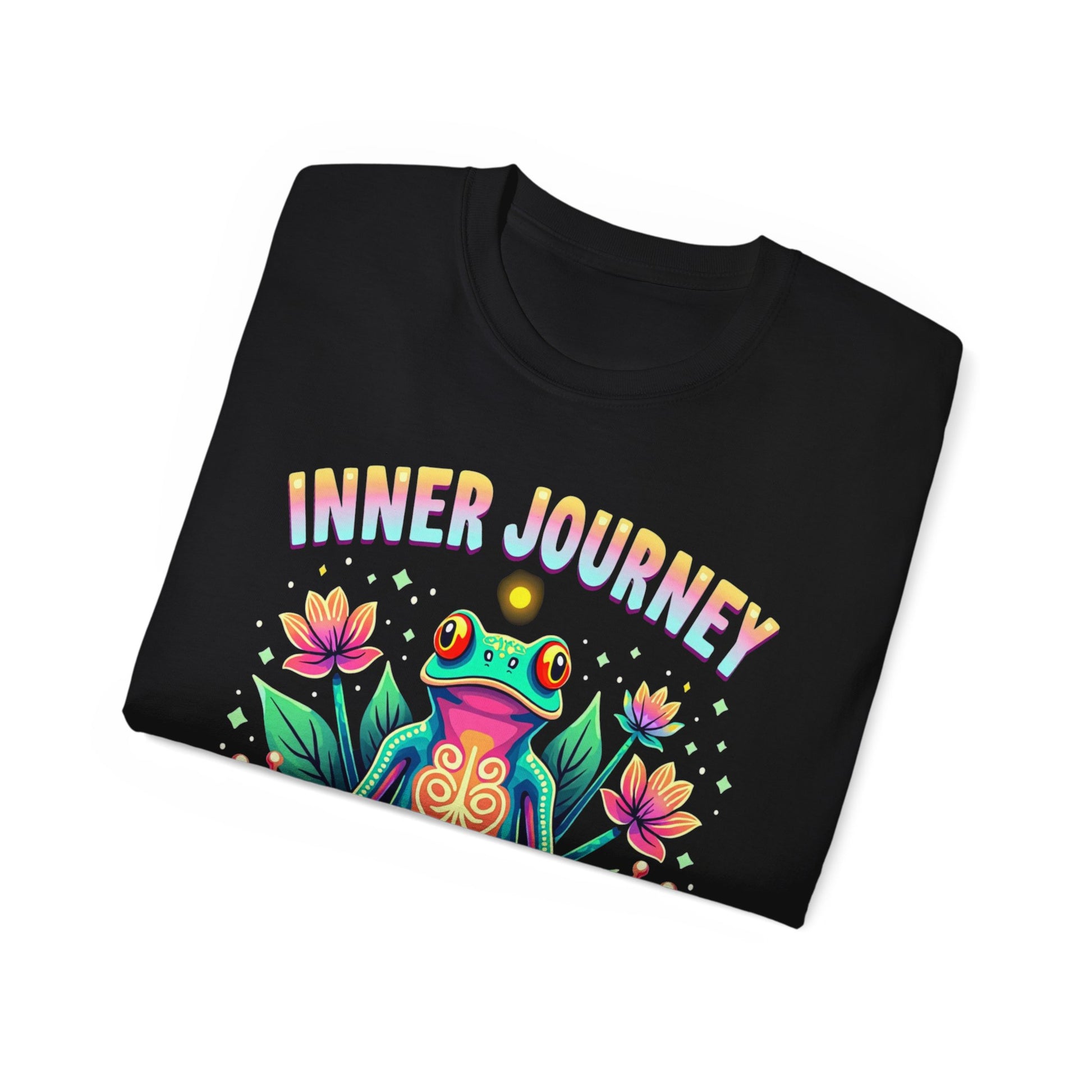 Inner Journey Unisex Ultra Cotton Tee - Vibrant Frog Design for Yoga and Meditation - Psychonaut Swag