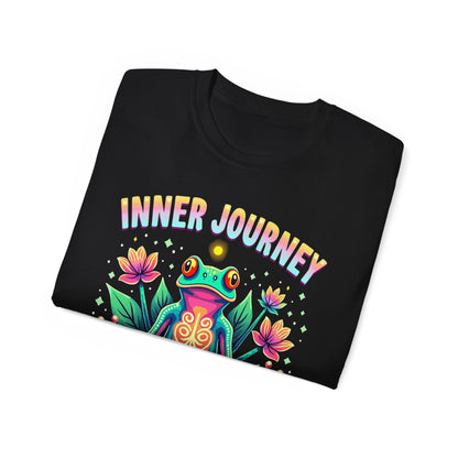 Inner Journey Unisex Ultra Cotton Tee - Vibrant Frog Design for Yoga and Meditation - Psychonaut Swag
