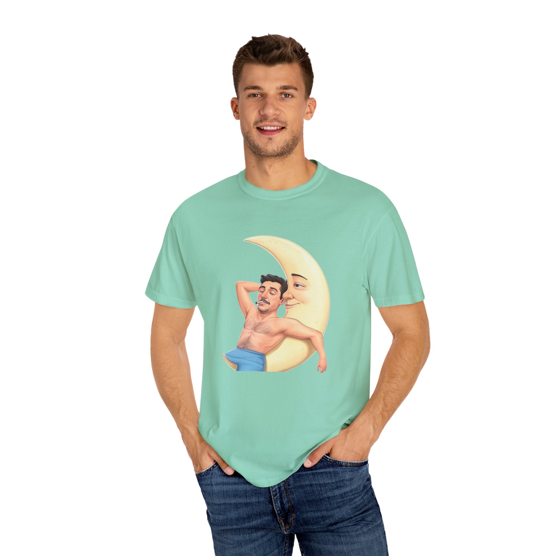 Spark got me to the Moon, Unisex Garment-Dyed T-shirt - Psychonaut Swag