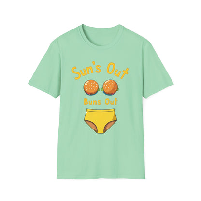 Sun's Out Buns Out, Sunny Vibes T-Shirt - Funny Summer Tee for Beach Days, BBQs, Pool Parties, Birthday Gifts, Vacation Wear - Psychonaut Swag