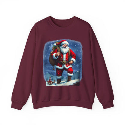 Santa Snow Hike, Graphic Sweatshirt – Vintage Holiday Christmas Crewneck