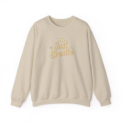 Just Breathe Crewneck Sweatshirt — Relaxation Mindfulness Pullover