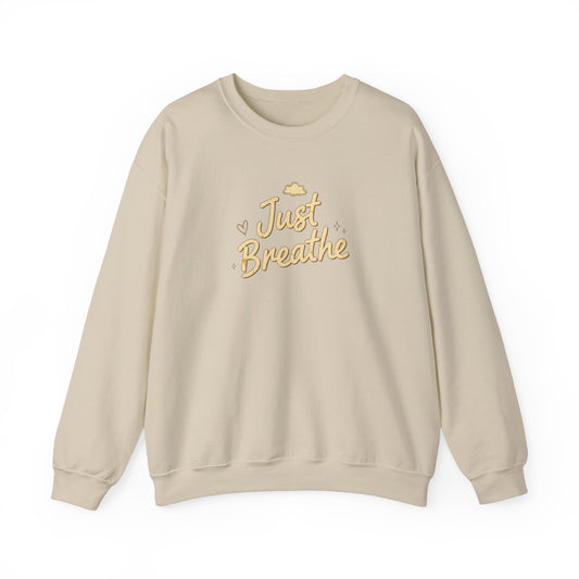 Just Breathe Crewneck Sweatshirt — Relaxation Mindfulness Pullover