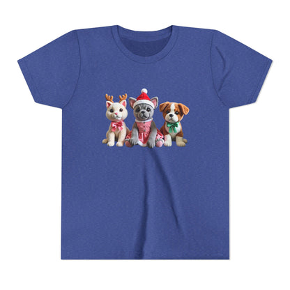 Kids Christmas Puppy Tee — Cute Festive Dogs in Santa Hats