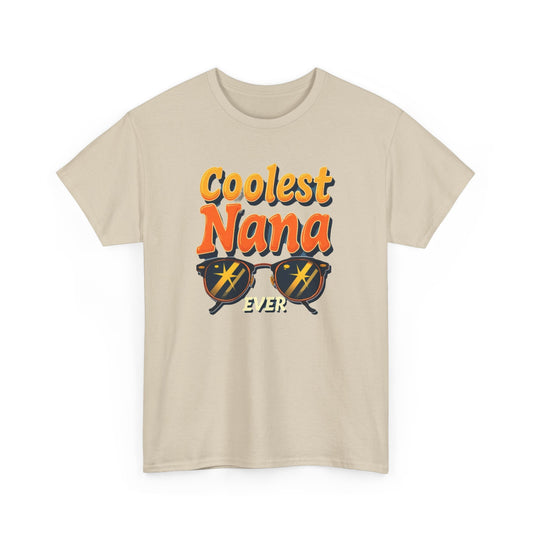 Coolest Nana Ever Unisex Heavy Cotton Tee | Perfect Gift for Grandmothers, Birthday, Mother's Day, Gifts for Her, Family Reunion - Psychonaut Swag