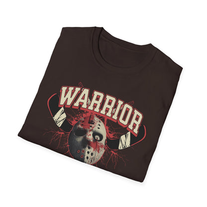 Warrior Hockey Mask T-Shirt — Vintage Sports Skull Design