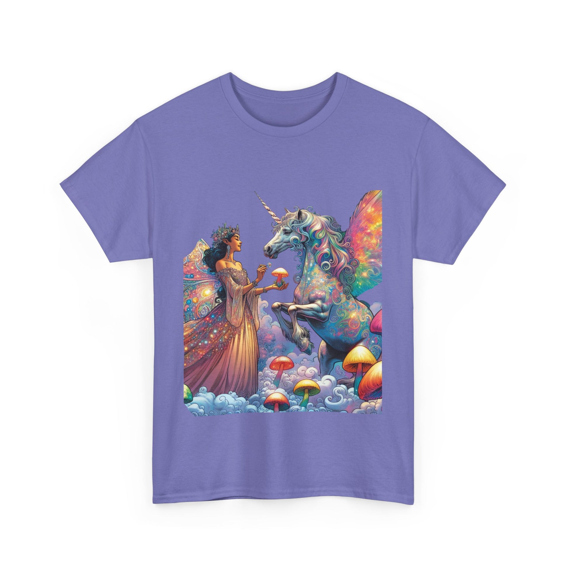 Graphic Tee - Fairy feeding a magical unicorn in the forest - Psychonaut Swag
