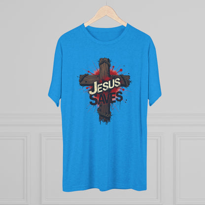 Jesus Saves Cross Tee — Christian Faith Graphic T-Shirt