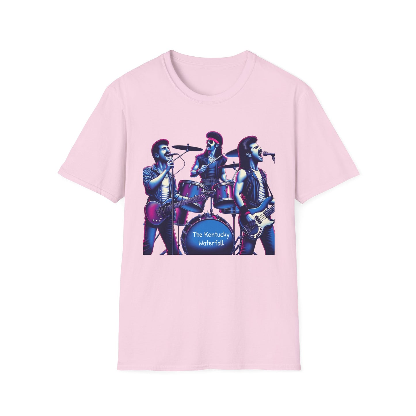 The Kentucky Waterfall, Retro Music Band Unisex Softstyle T-Shirt - Perfect for Concerts and Festivals - Psychonaut Swag