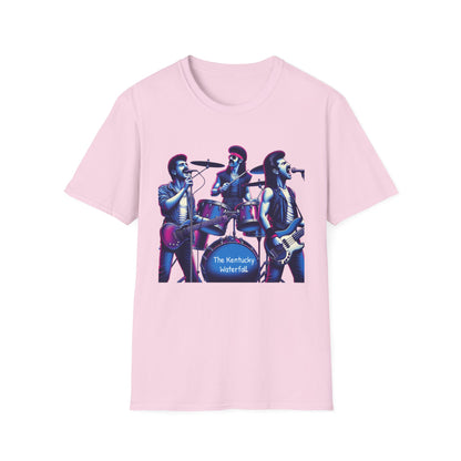The Kentucky Waterfall, Retro Music Band Unisex Softstyle T-Shirt - Perfect for Concerts and Festivals - Psychonaut Swag