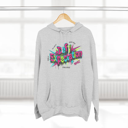 Expectation vs Reality Hoodie — Retro 90s Graffiti 'Defy Expectation' Pullover