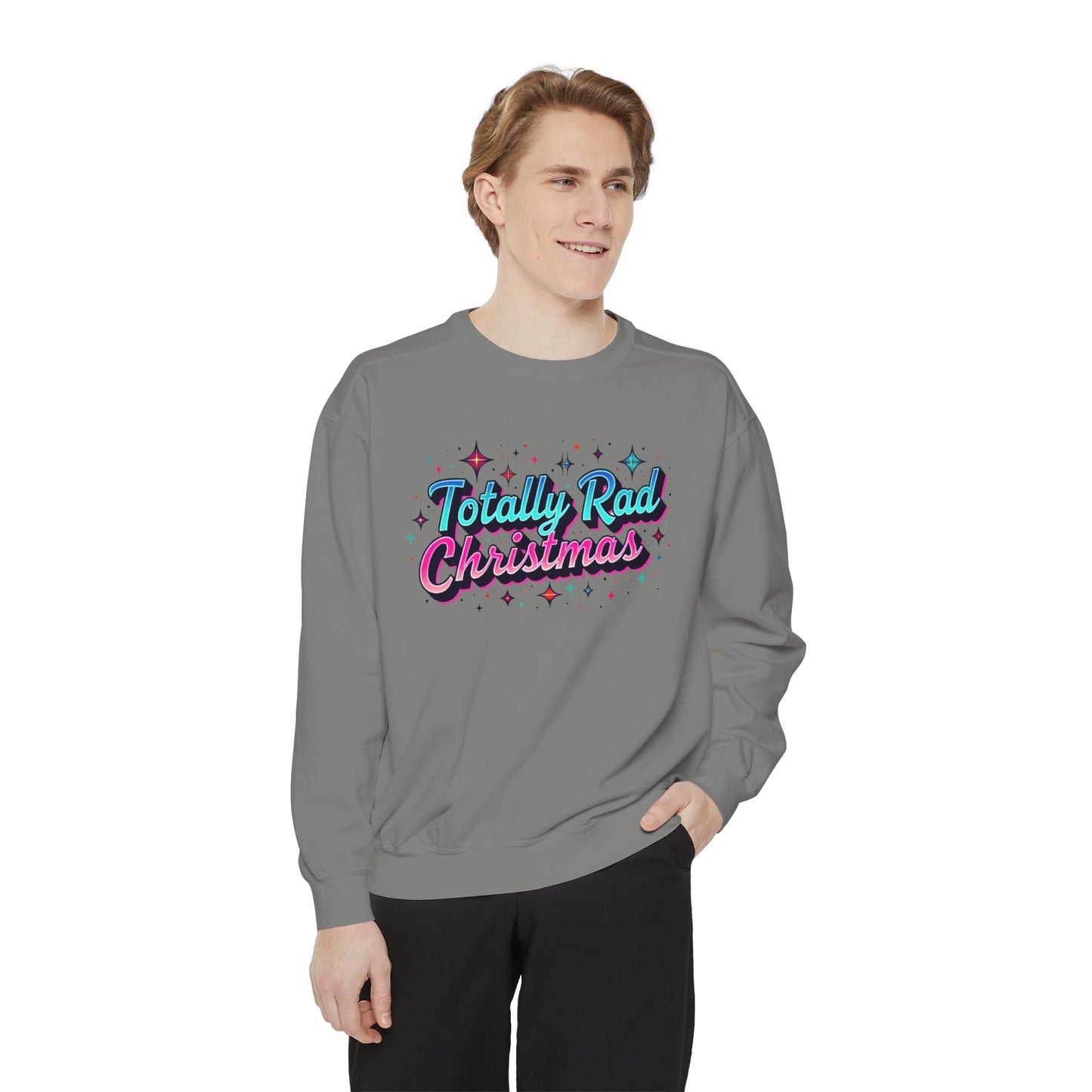 Totally Rad 90’s retro Christmas Sweatshirt — Retro 80s Holiday Crewneck