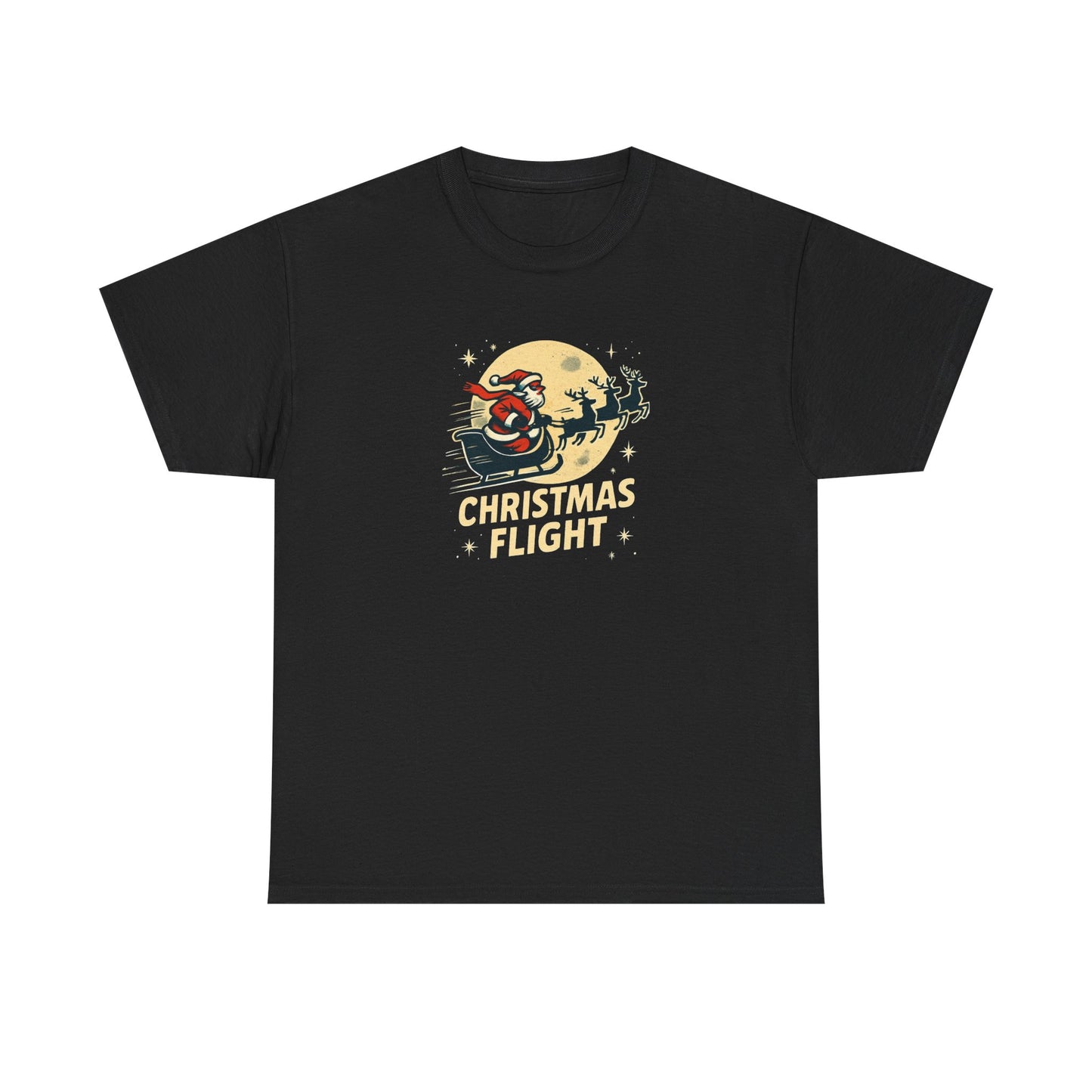 Christmas Flight T-Shirt — Santa Sleigh Retro Holiday Graphic Tee
