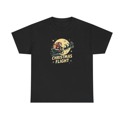 Christmas Flight T-Shirt — Santa Sleigh Retro Holiday Graphic Tee