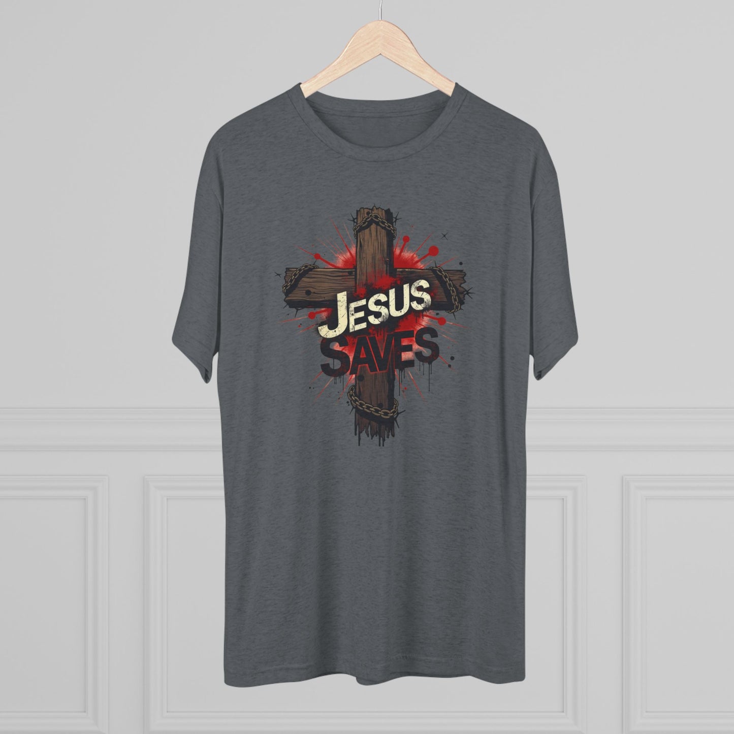 Jesus Saves Cross Tee — Christian Faith Graphic T-Shirt