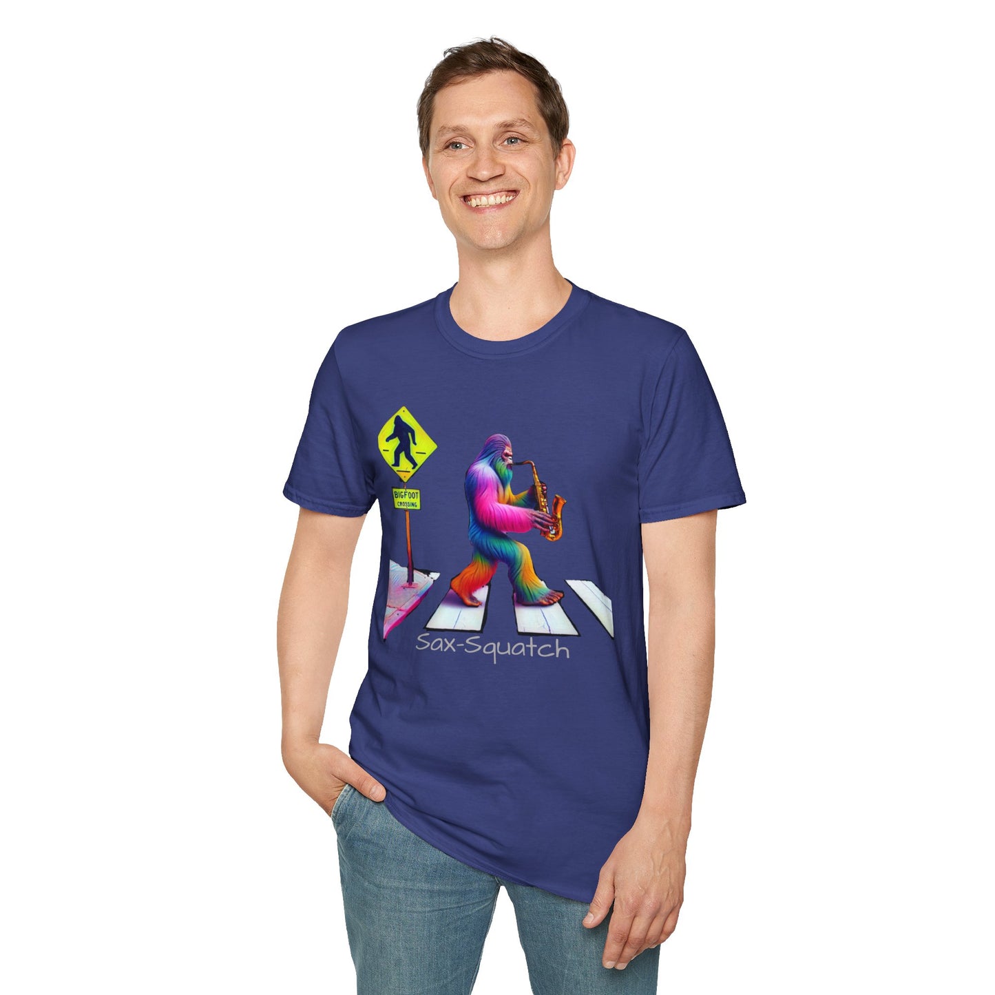 Sax-Squatch, Unisex Softstyle T-Shirt