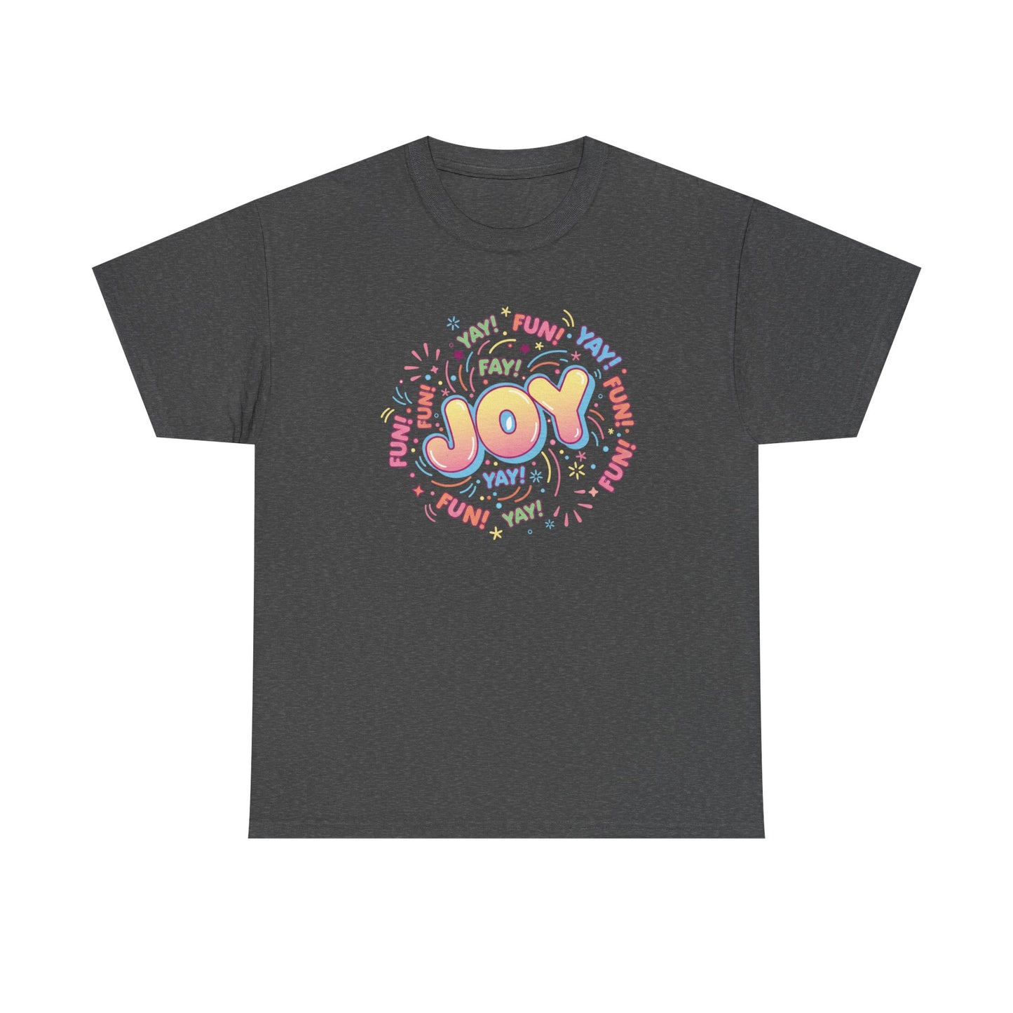 Joy Graphic Tee — Colorful Playful 'JOY' Design Casual T-Shirt