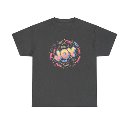 Joy Graphic Tee — Colorful Playful 'JOY' Design Casual T-Shirt