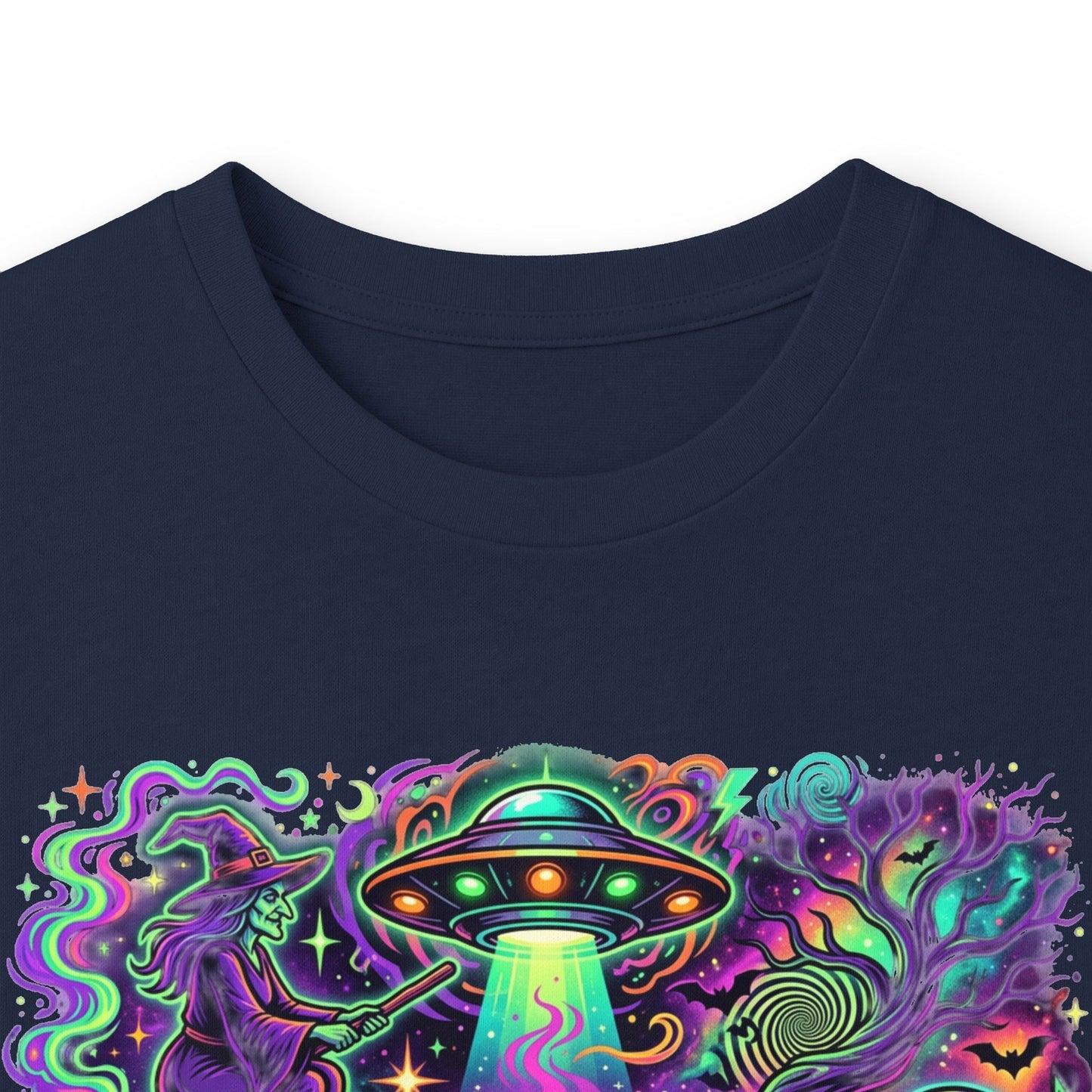 Psychedelic Alien Abduction Halloween Long Sleeve Tee