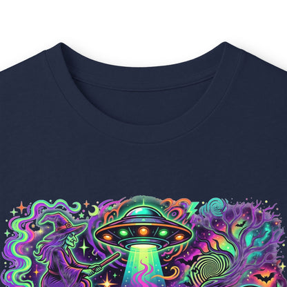Psychedelic Alien Abduction Halloween Long Sleeve Tee
