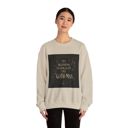 Goth‑Mas Crewneck Sweatshirt — "It's Beginning to Look a Lot Like Goth‑Mas" Holiday Gothic Sweater
