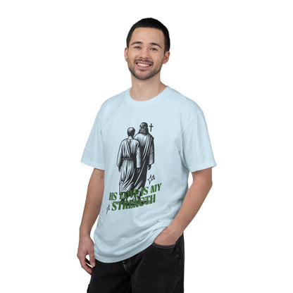 Christian T-Shirt — "His Love Is My Strength" Graphic Tee