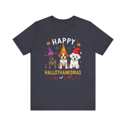 Holiday Trifecta tee, Funny Halloween T-Shirt for Parties, Unisex Short Sleeve Tee, Spooky Holiday Apparel, Gift for Halloween Lovers