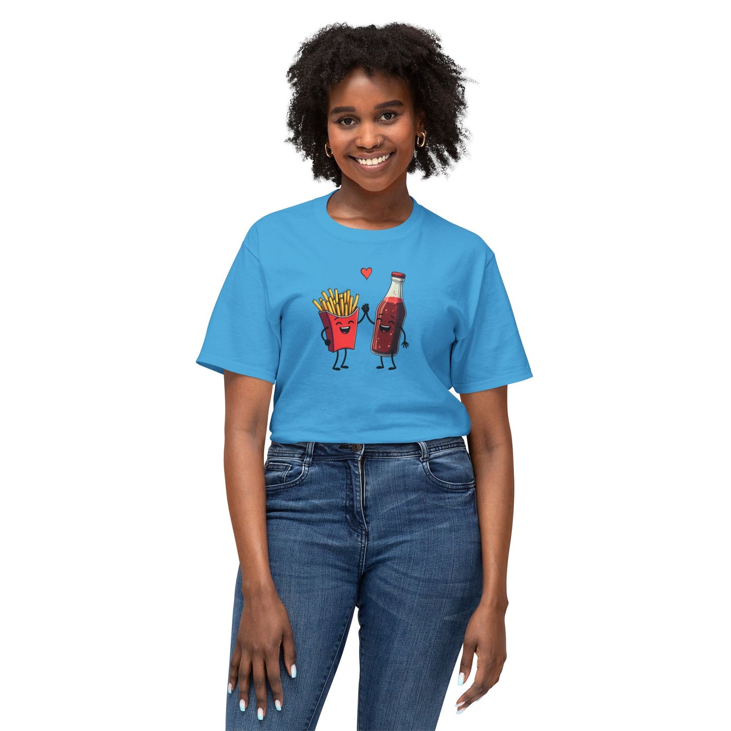 Fries & Soda Love T-Shirt — Cute Cartoon Food Couple Tee