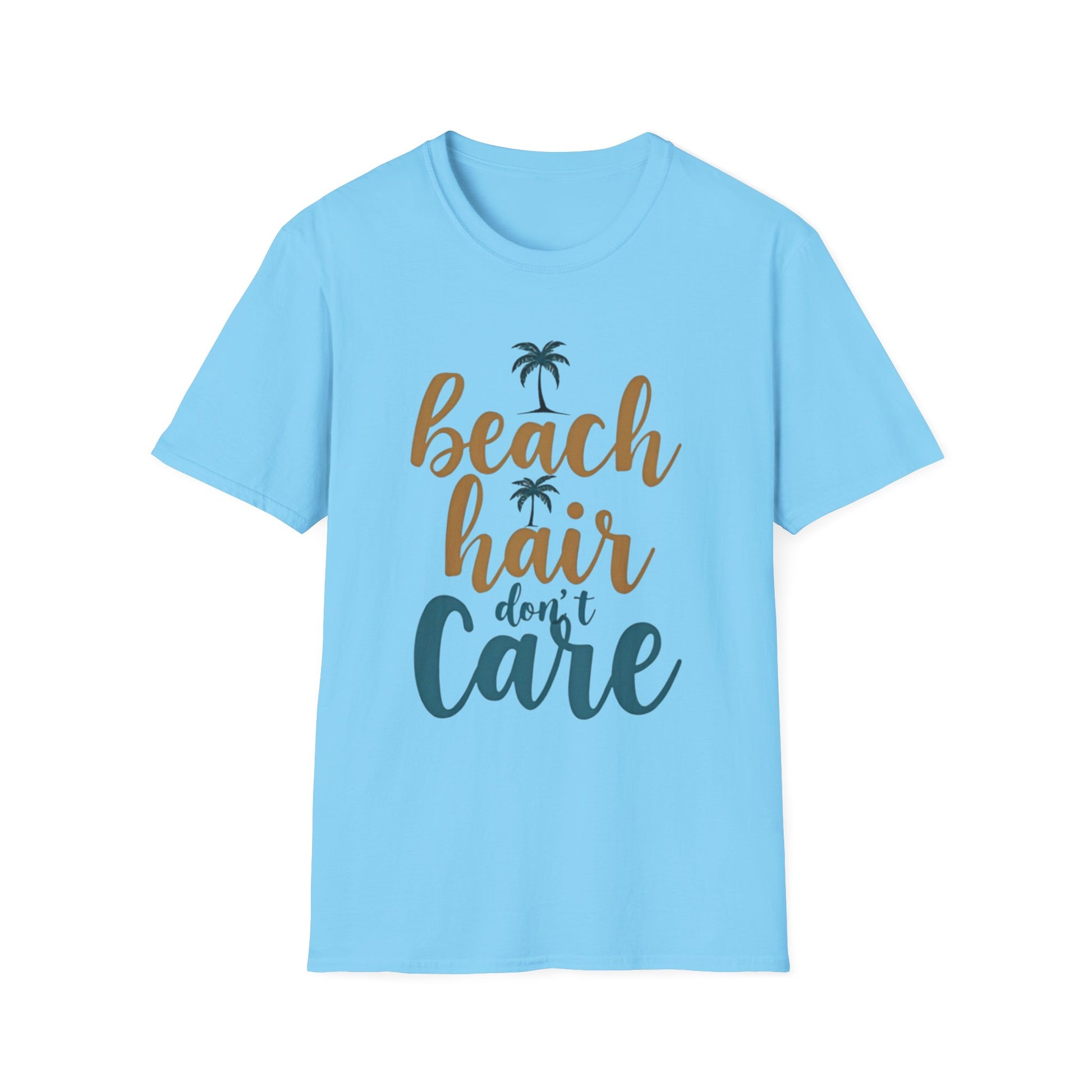 Beach Hair Don't Care Unisex T-Shirt, Summer Vibe Tee, Casual Beachwear, Gift for Beach Lovers, Vacation Attire - Psychonaut Swag