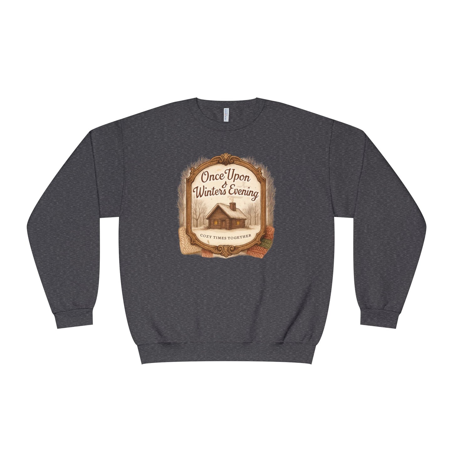 Once Upon a Winter's Cabin, Evening Sweatshirt — Cozy Vintage Holiday Crewneck