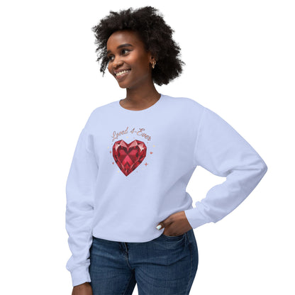 Love & Gems Sweatshirt — Red Heart Crystal Graphic Crewneck