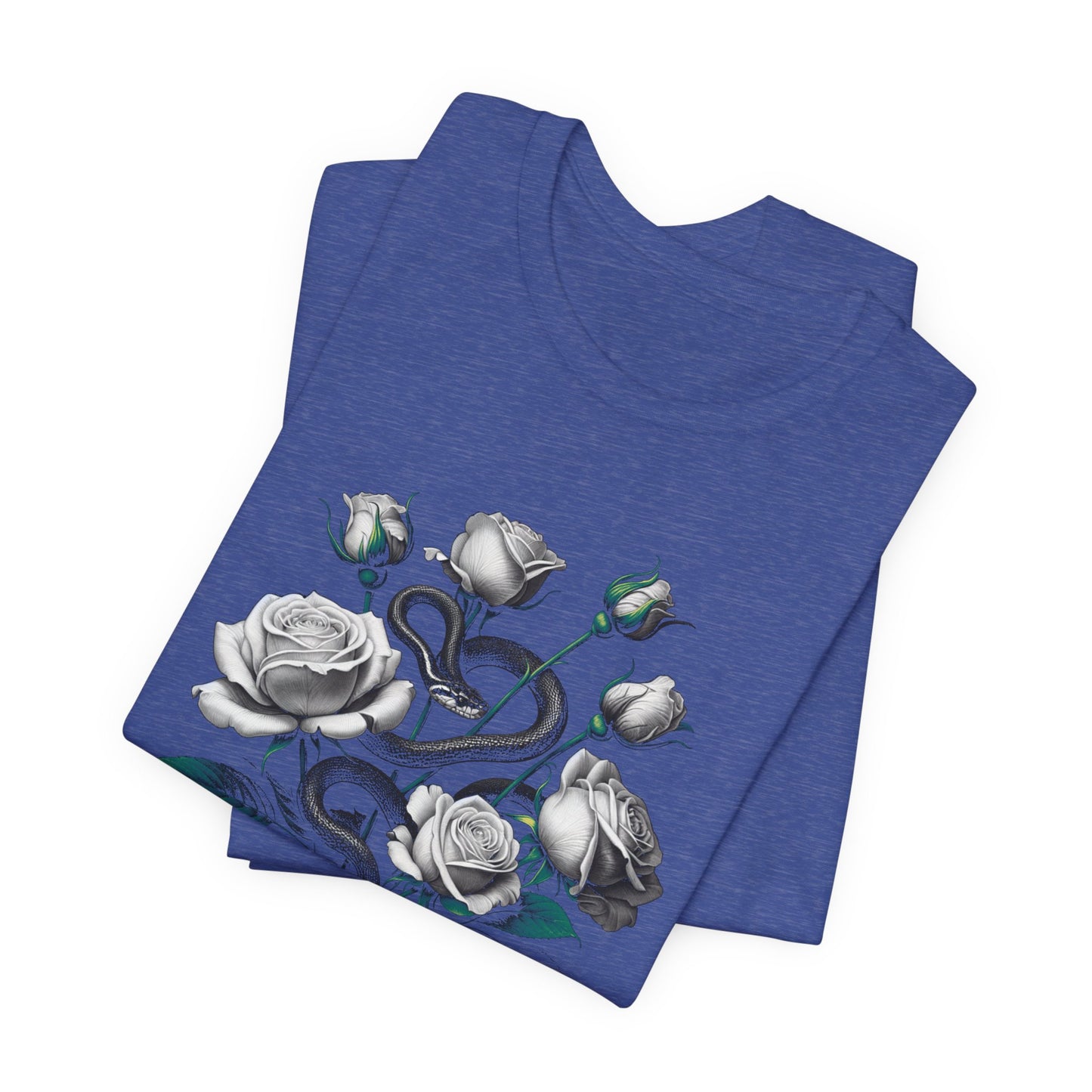 Rose and Snake Graphic Tee – Gothic Floral Vintage Shirt