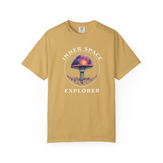 Inner Space Explorer T-Shirt, Unisex Graphic Tee, Cosmic Mushroom Apparel, Gift for Nature Lovers, Casual Wear for Adventurers - Psychonaut Swag