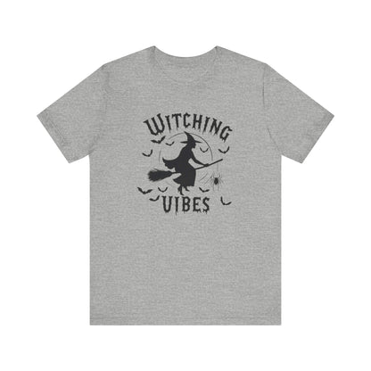 Witching Vibes Graphic Tee, Halloween Apparel, Unisex Costume Top, Casual T-Shirt, Spooky Season Outfit, Witchy Gift