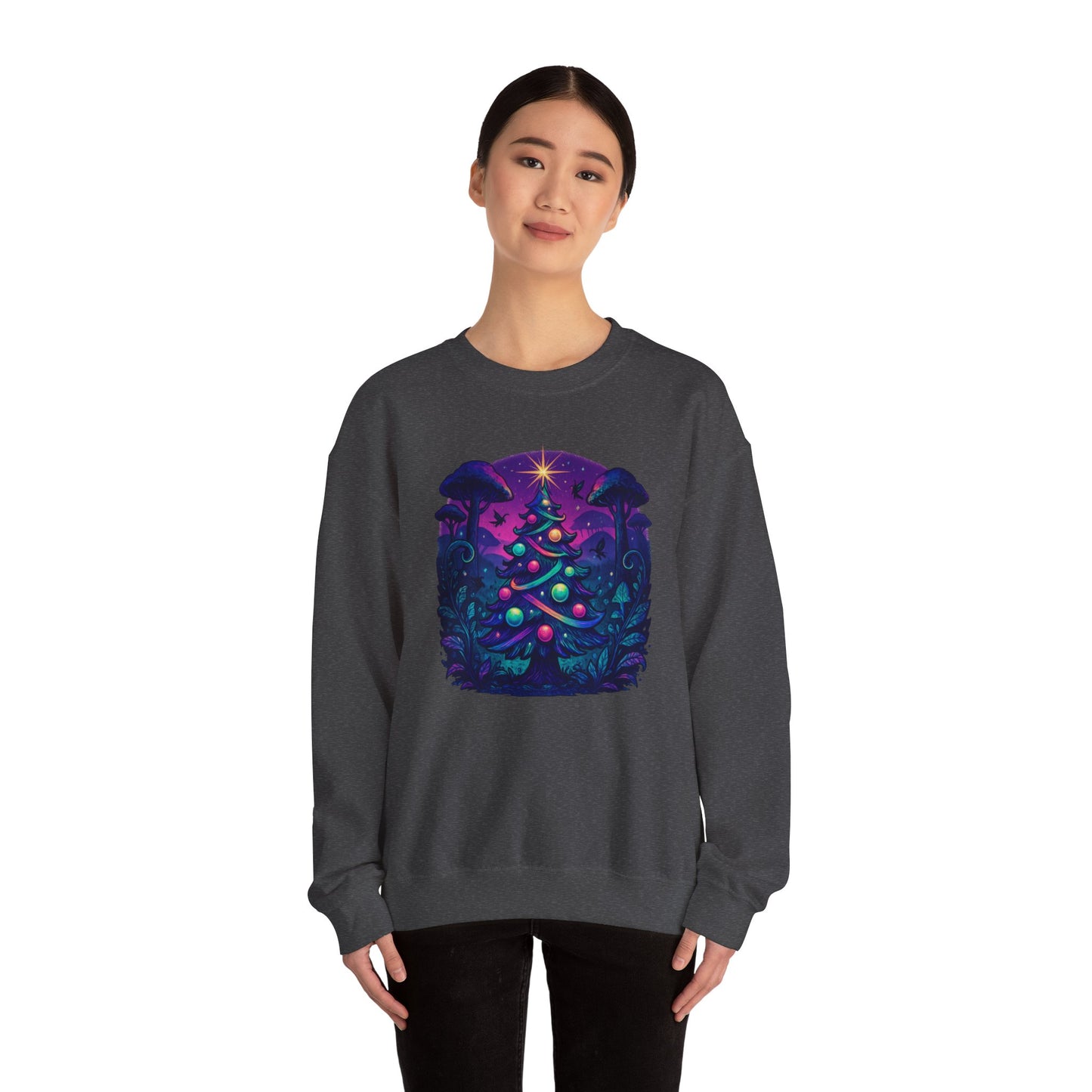 Psychedelic Christmas Tree, Unisex Heavy Blend™ Crewneck Sweatshirt