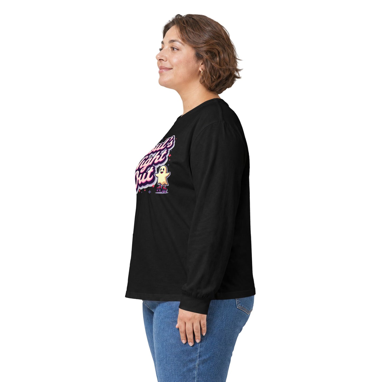 Ghoul's Night Out Long Sleeve Tee — Cute Halloween Ghost Graphic Shirt