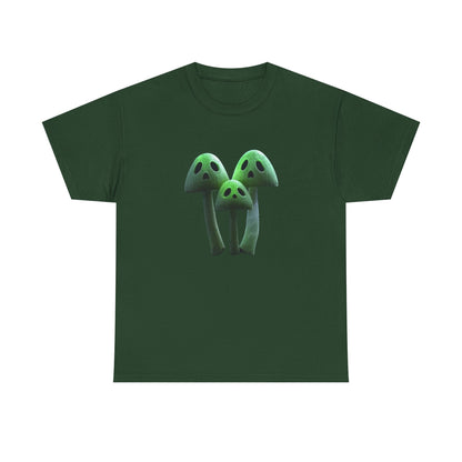 Glowing Ghost Mushroom Tee - Unisex Heavy Cotton T-Shirt, Funny Shirt, Unique Gift, Outdoor Adventure Wear, Halloween Shirt