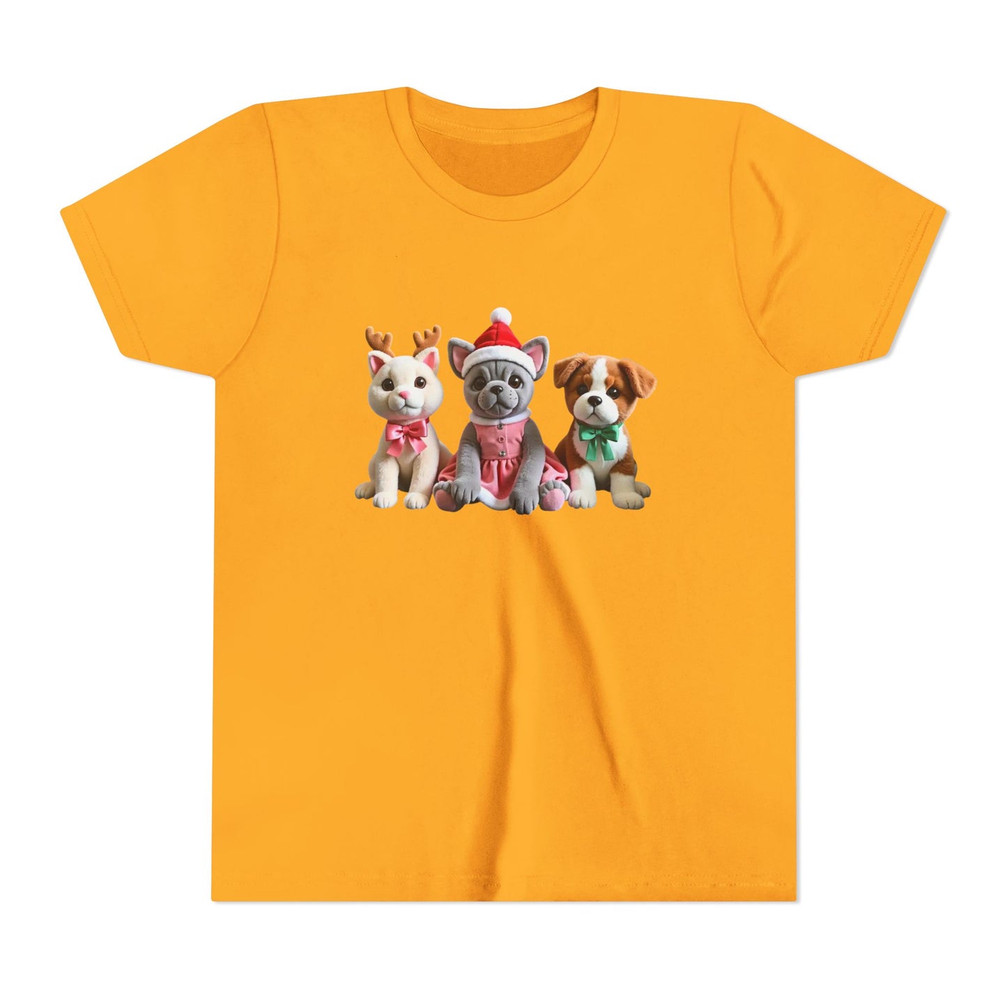 Kids Christmas Puppy Tee — Cute Festive Dogs in Santa Hats