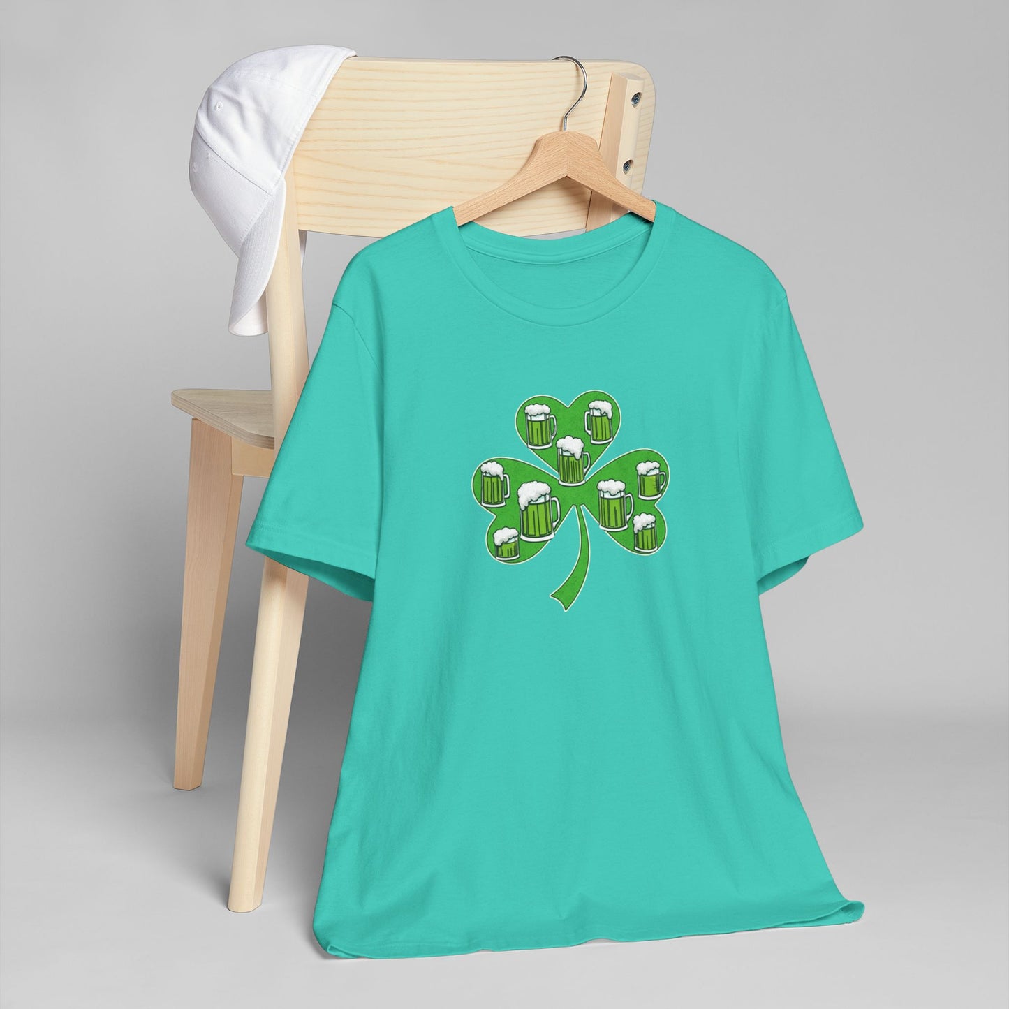 Lucky Green Beer Clover, Unisex Jersey T-Shirt