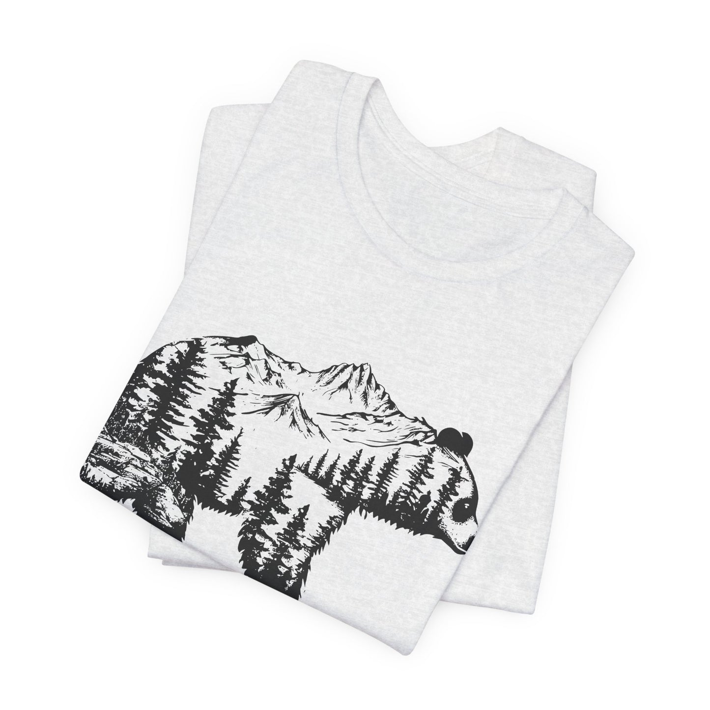 Mountain Bear Graphic Tee — Forest Silhouette Nature T-Shirt