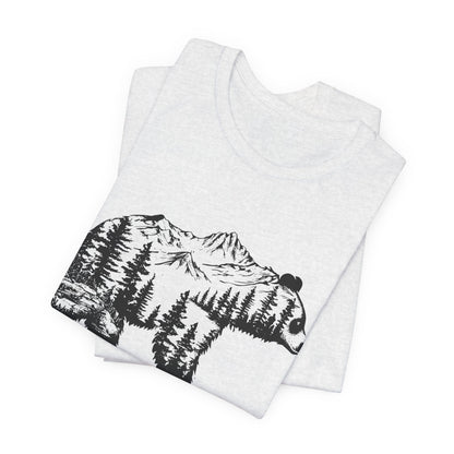 Mountain Bear Graphic Tee — Forest Silhouette Nature T-Shirt