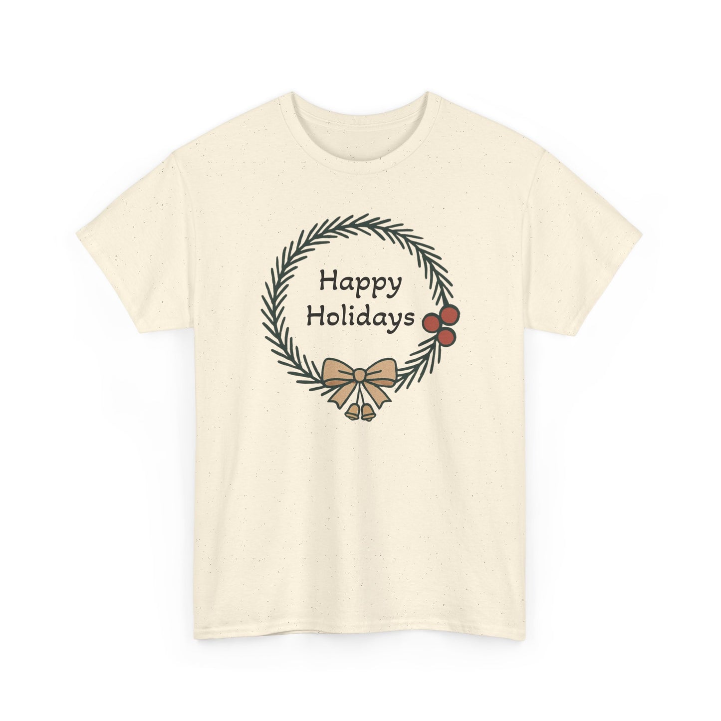 Happy Holiday Wreath, Unisex Heavy Cotton Tee