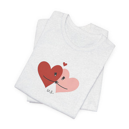 T-Shirt — Cute Kissing Hearts "Us" Valentine Tee