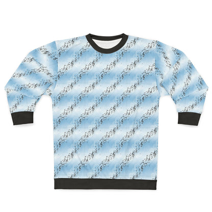 Sky Blue Diagonal Script Sweatshirt